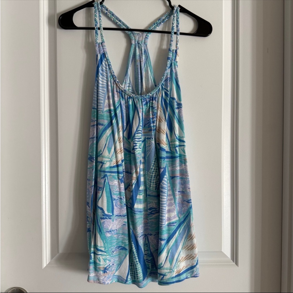 Lilly Pulitzer Aboat Time Aleida Tunic Tank Top Size Large